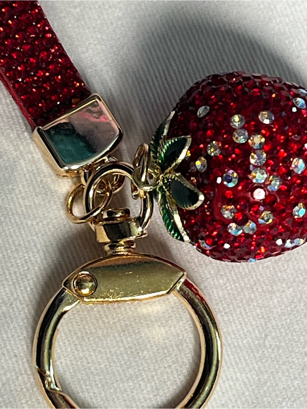 Strawberry Rhinestone Keychain/Bag Charm - Picture 3 of 5